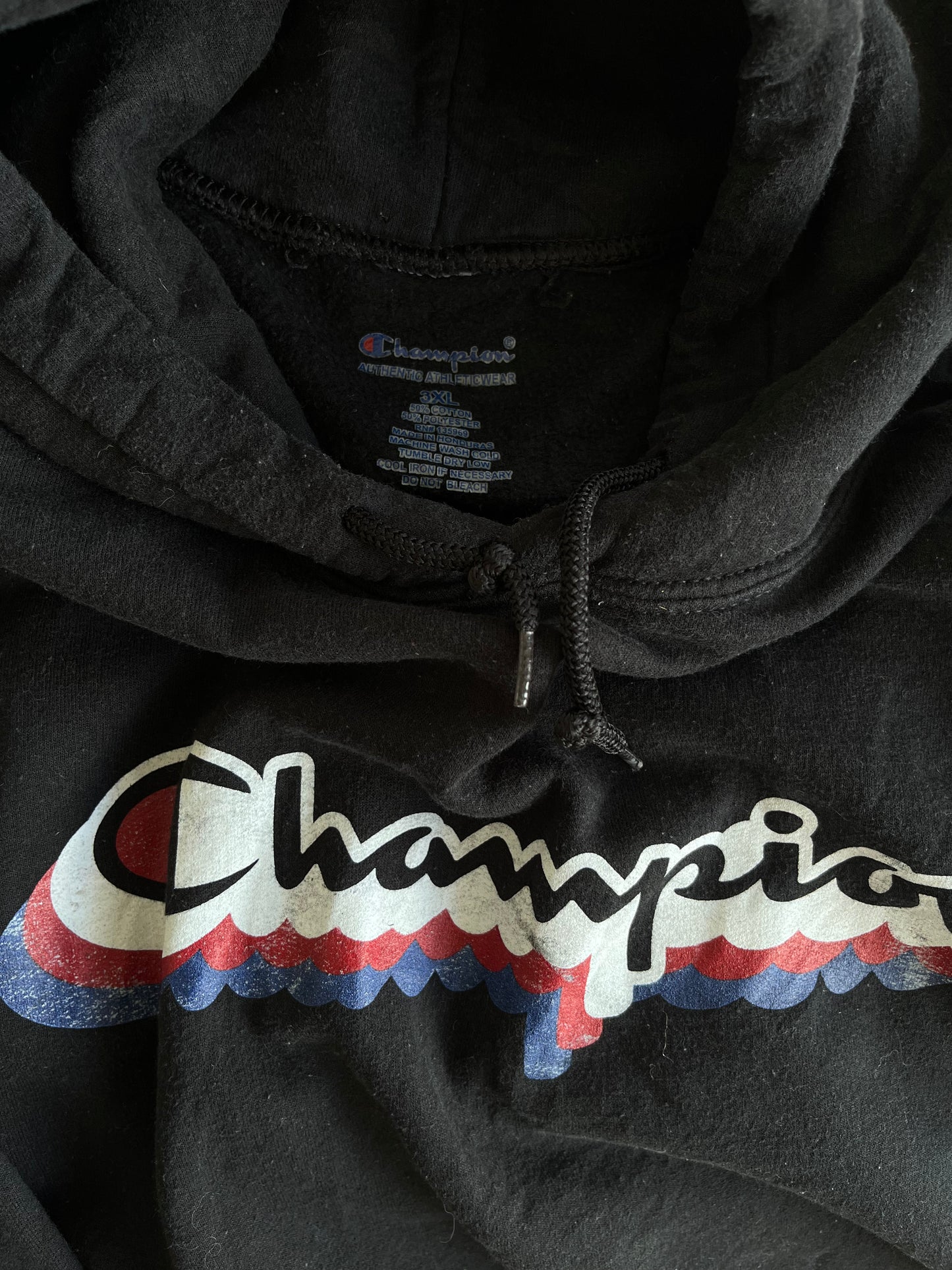 CHAMPION BLACK HOODIE SIZE 3XL